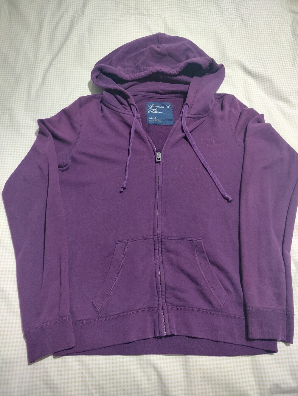 American Eagle Outfitters Deep Purple Full-Zip Hooded Jacket